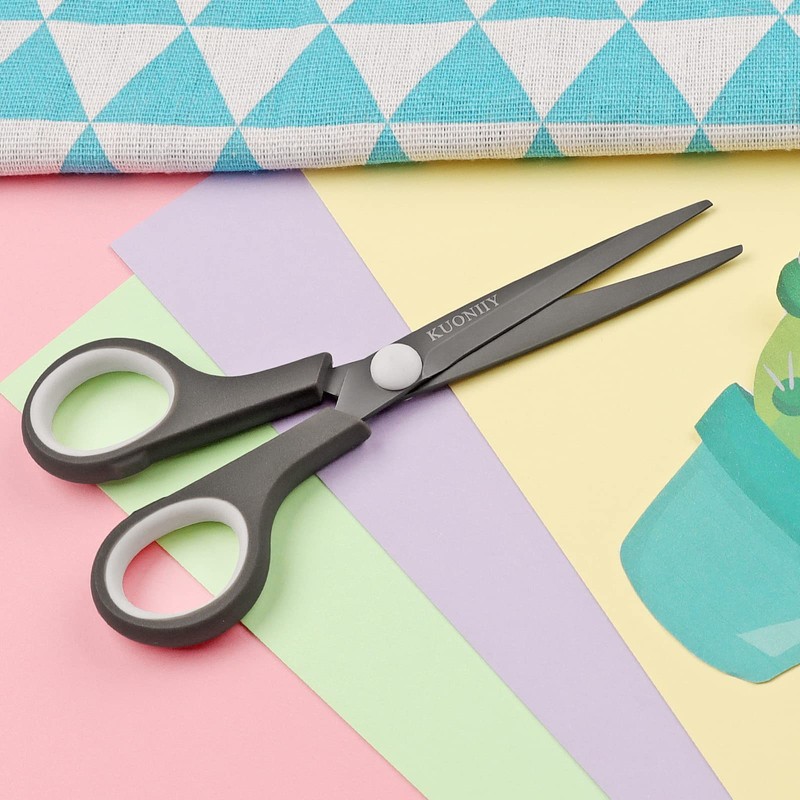 KUONIIY Scissors Ultra Sharp Titanium Blades Soft Comfort-Grip Handles Multi-Purpose