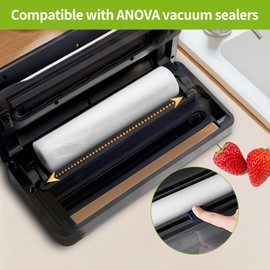 3 Packs Vacuum Sealer Bags (Rolls) Compatible with Anova Culinary Precision Vacuum Sealer, Commercial Grade Vacuum Sealer Bags (11 in x 16.4 ft) BPA Free Food Vac Bags for Food Storage, Sous Vide