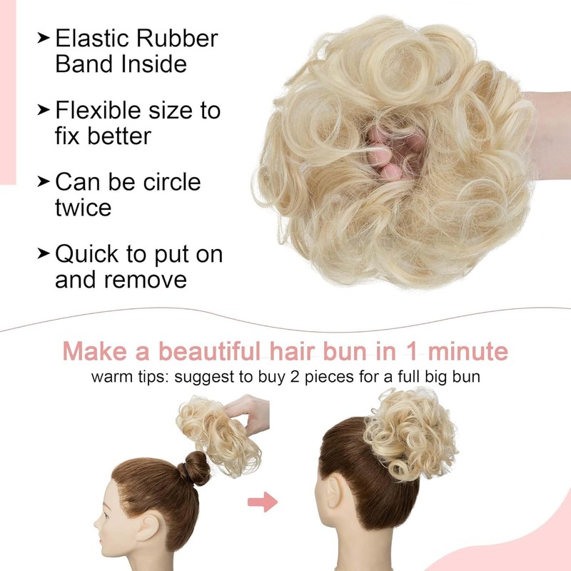SEGO Human Hair Scrunchies for Women Hair Buns Hairpiece [#60