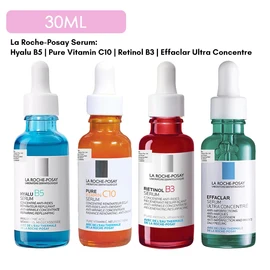 No Brand La Roche Posay Pure Vitamin C10 Serum  Anti-Wrinkle Antioxidant Serum with Pure Vitamin C for Aging Skin（Serum CICAPLAST B5 RETINOL B3 HYALU B5 EFFACLAR Serum NIACINAMIDE 10)30ML