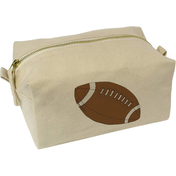 'Rugby Ball' Canvas Wash Bag/Makeup Case (CS00017324)