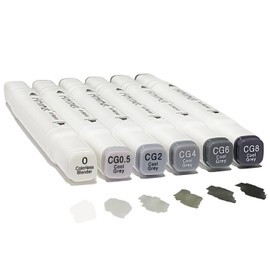 6pcs Grey Gray Alcohol Markers Set for Building Interior Design, Dual Tips Art Markers Drawing Sketched Double Tipped for Adults Kids (Cool Grey)