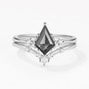 Salt and Pepper Geometric Arrowhead Stackable Ring | Gemstone &