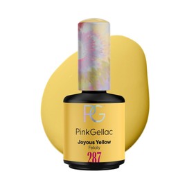 Pink Gellac UV Gel Nail Polish - 287 Joyous Yellow 15 ml - UV Lacquer Yellow Long Lasting - Gel Polish Nails in Salon Quality - Gel Nails Nail Polish UV Lamp - UV Nail Polish Made in Holland