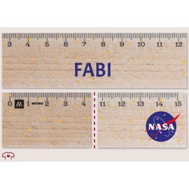 15 cm - Space - Children's Ruler 15 Wooden with NASA Logo for School | School Supplies | School Accessories | Space Fans - 15 cm - Wooden - Wooden Ruler Nasa 15 cm First Day of School