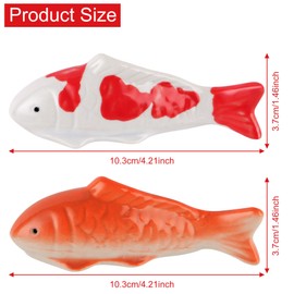 Ceramic Floating Fish Set, 2Pack Realistic Goldfish & Koi Figurines for Aquariums, Tea Pet Adornments, Fairy Garden Accents, and Pond or Desktop Decorations.