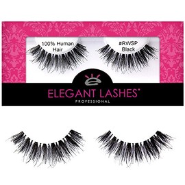Elegant Lashes #RWSP Black (Triple Pack - 3 Pairs) | Wispy False Eyelashes (Premium 100% Natural Human Hair Wispies)