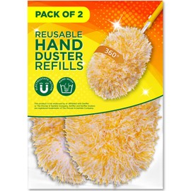 Millifiber Microfiber Reusable Refills for Hand Duster, 360 Degree Dry Duster Heavy Duty Refills, 6-Pack (Handle is Not Included) Air Dry Only