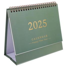 NUOBESTY Desktop Calendar 2024.07-2025.12 Standing Flip Calendar Monthly Calendar Portable Planner Calendar Office Green