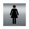 AUA SIGNALETIQUE - Plaque Alu Brossé Toilettes Femmes - 130x130