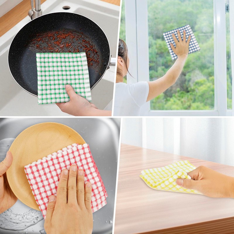 AwObEpl 8 Pack Cotton Kitchens Dish Towels Set Fast Drying