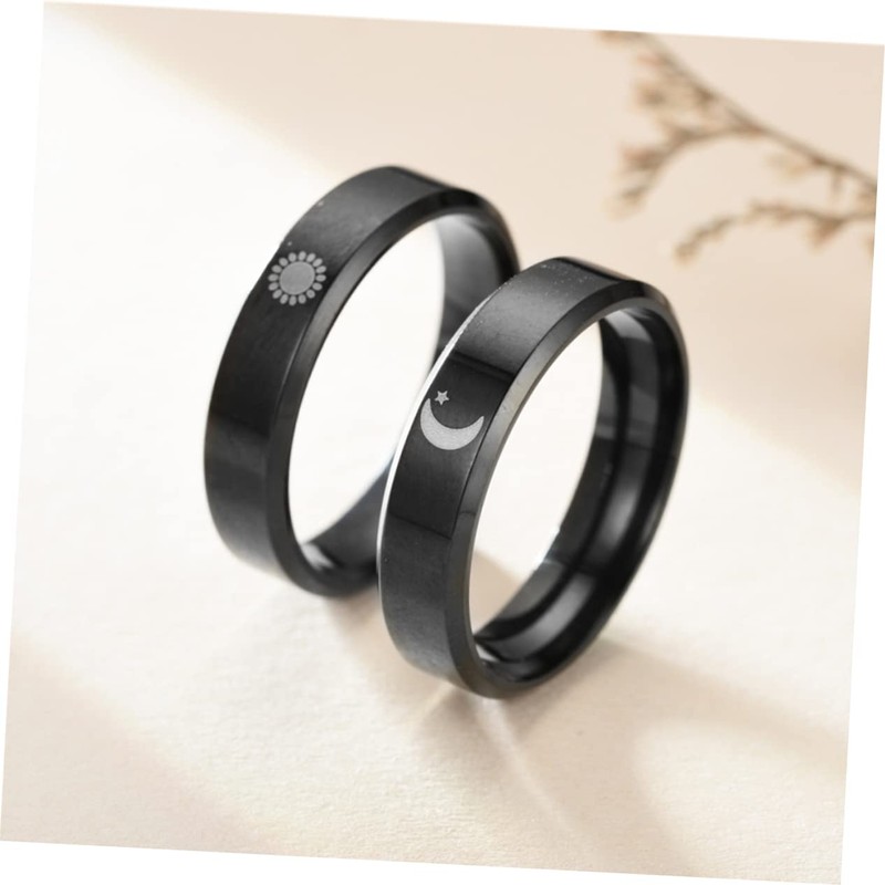 FOMIYES 3 Pairs Moon and Sun Promise Rings for Him