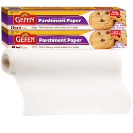 Gefen Genuine Parchment Baking Paper, (12"x50' =50 Square Feet) Great for Oil Free Baking, Oven safe, Non Stick, Cutter Included, Vegan Friendly, Certified Kosher for Passover