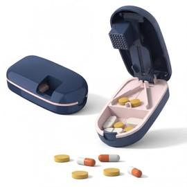 Cortador de Pastillas para Dividir Medicamentos, Partidor y Triturador de Píldoras, Pill Cutter Con Organizador, Dispensador de Pastillas, Pastilleros