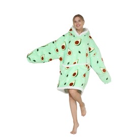 Shamdon Home Collection Oversized Hoodie Blanket, Hoodie Blanket with Sleeves, Warm Sherpa Blanket Jumper, Flannel Living & Cuddly Blankets, TV Blanket, Hoodie for Adults, Men, Women, Teenagers,