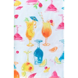 Elrene Home Fashions Summer Fun - Mantel de franela de vinilo colorido para cócteles tropicales y frutales (52 x 70 pulgadas, oblongo)
