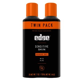 Edge Sensitive Skin Shave Gel for Men with Aloe, Twin Pack, 14 Oz