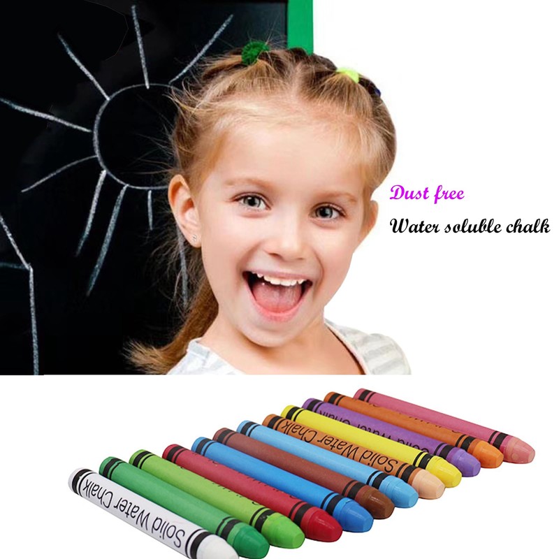 VOVCIG Upgrade Water-soluble Dustless Chalk,Non-toxic Dust-free Chalk,Color Dust-free Chalk That