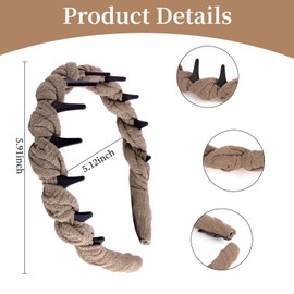 Amariver Headbands for Women 4Pcs Zigzag Headbands Elastic Teeth Comb Hair Band Womens Head Band Non-slip Twisted Hair Accessories