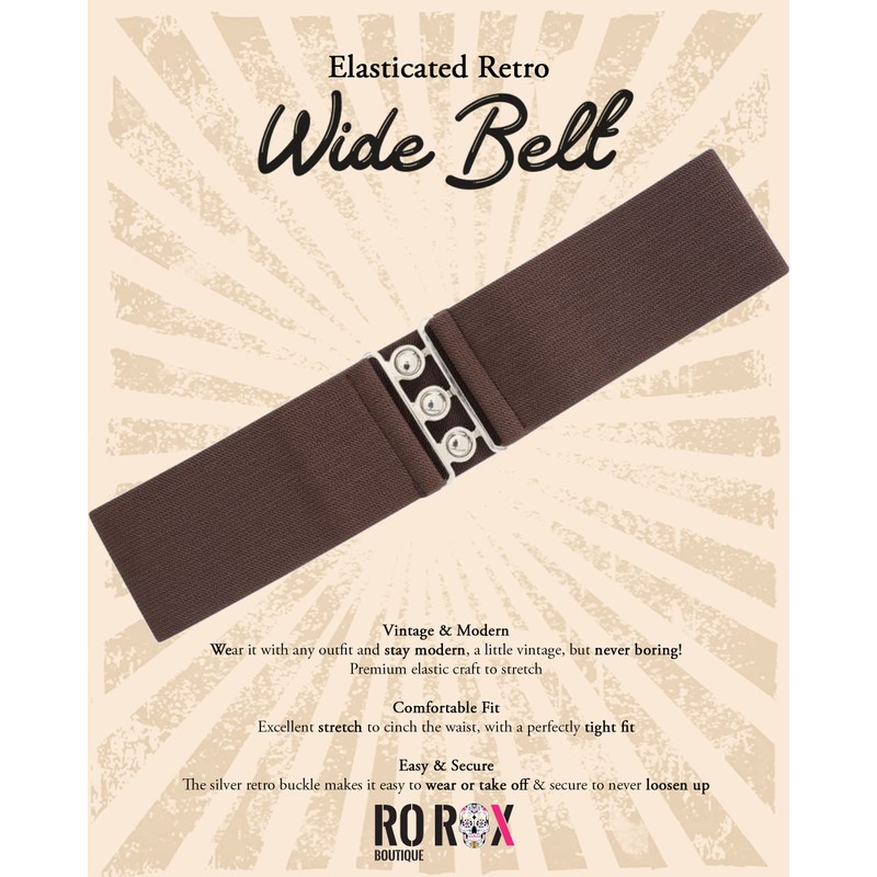 Ro Rox Retro Vintage Style Elastic Wide Belt - DE