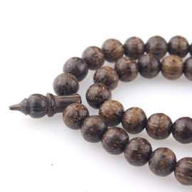 beirunde Tasbih Tesbih Islamic 99 Prayer Beads, Muslim Islam Subha Sebha Worry Beads, Misbaha Masbaha Tasbeeh Sibha Beads, Allah Mohammed Ramadan Rosary, Dark Brown Wood Bead Tassel