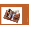 portafolios RFID de piel auténtica para hombre, con ventana de