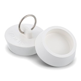 2 PCS Rubber Drain Stopper, Bathtub Drain Plug with Hanging Ring White Bath Tub Drain Stoppers Water Stopper Seal Bath Faucet Cover for Kitchen Bathroom Shower Laundry（Fits 1-3/8 Inch to 1-1/2 Inch）