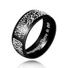8mm Muslim Allah Engraved Shahada Stainless Steel Black Titanium Ring