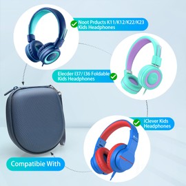 XANAD Bag for children's headphones - iClever/gorsun/Nabevi/PowerLocus/Tonies/Tribit/hisonic/Retoo/Biggerfive/EasySMX/Kekz lightweight Bluetooth headphones (blue)