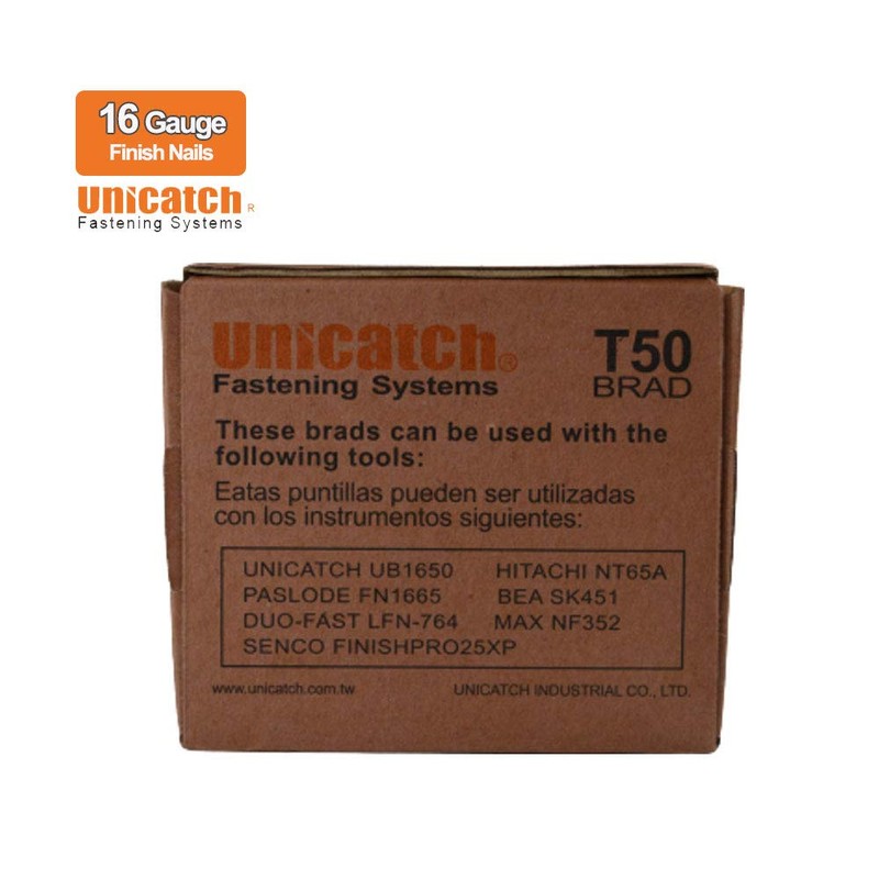 Unicatch 2 Inch 16 Gauge Galvanized Straight Finish Nails (2,500