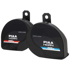 PIAA (ピア) Vehicle Horn, 400 Hz + 500 Hz, Slender Horn, Thin, Compact, 112 dB, Set of 2, Coil Type, Vehicle Inspection Compliant, Ground Harness Included HO-12