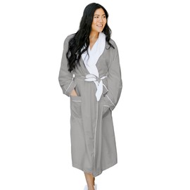 Jennifer Adams Luxury Plush Bathrobe, Unisex Ultra-Soft Quick-Drying Robe (Small, Graphite)