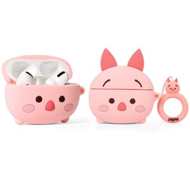 Suublg Case for AirPods Pro 2nd/1st Generation Earbuds (2023/2022/2019) with Keychain, 3D Cute Cartoon Skin Design Silicone Charging Case Protective Shockproof Covers for AirPods Pro/Pro 2