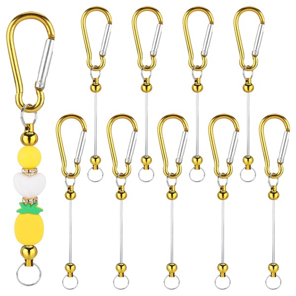 WEWAYSMILE 10pcs Blanks Beaded Keychain, Beadable Keychain Bar, Beadable Keychains