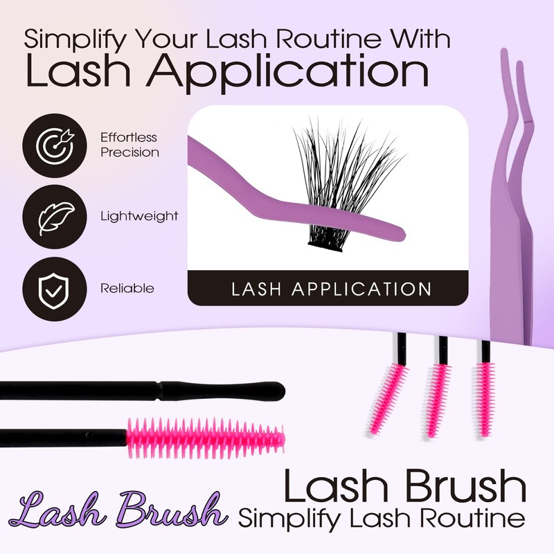 Cluster Lashes Kit Mixed 12-16mm 3D+40D D-Curl Wispy Individual Eyelashes