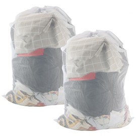2 Pack Extra Large Mesh Laundry Bag with Drawstring, Washing Bag Net for Washing Machine, Washing Bags for Travel, Delicates, College Dorm (White)