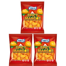 Vidal Gummy Spicy Mangos Candy, 3.5 Ounce (Pack of 3)