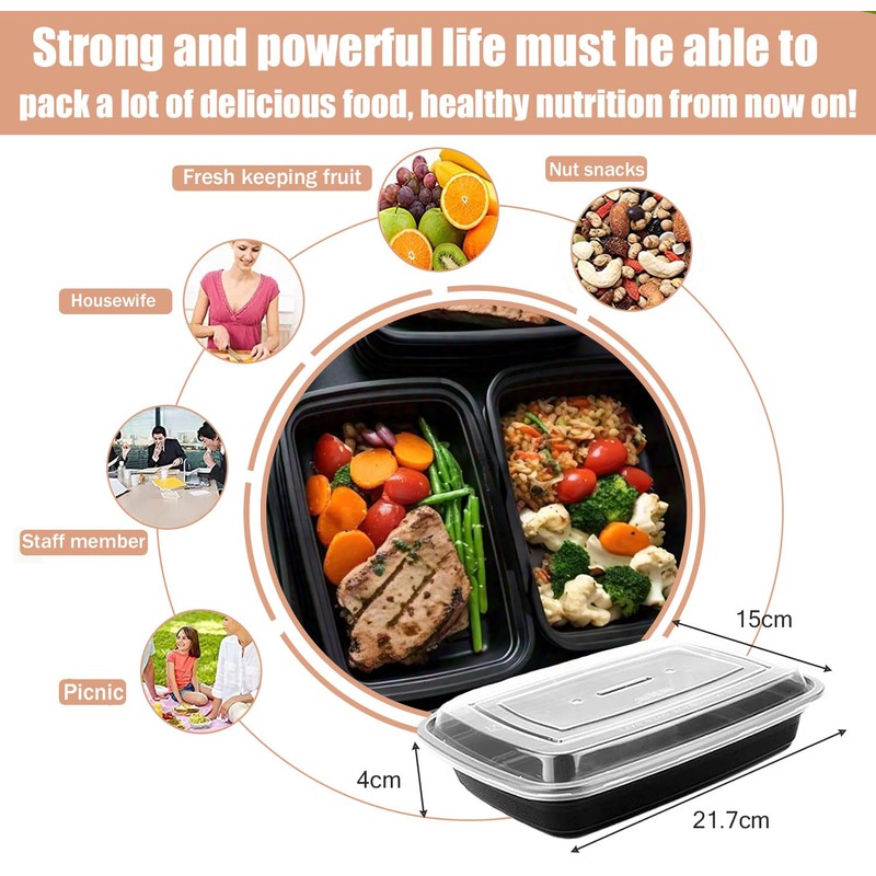 HUIBOHOU 10 Pack Meal Prep Containers,BPA Free Food Prep Containers