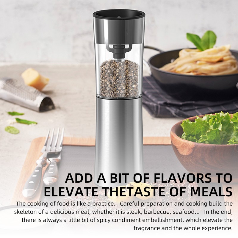 Gravity Electric Pepper and Salt Grinder Set USB Rechargeable with