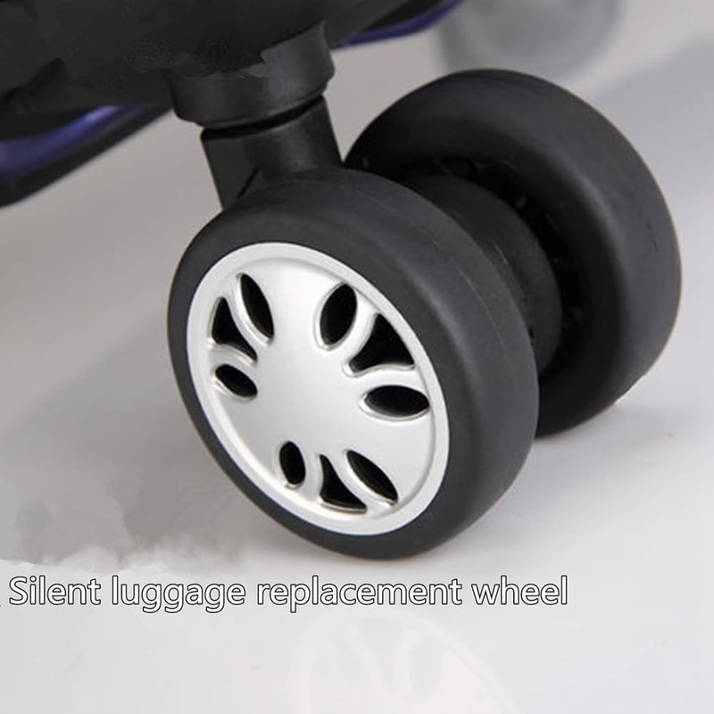 Biafiog 8pcs Luggage Wheels Replacement Kit,Dia 2in/50mm Thick 0.47in/12mm Rubber