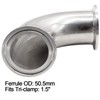 Aienxn 2PCS 1.5" Tube OD 304 Stainless Steel Sanitary Ferrule