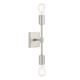 Linea di Liara Berbella 2-Light Brushed Nickel Bathroom Vanity Light Fixtures Modern Wall Sconces Lighting Fixture Wall Lights for Hallway and Bedroom Sconces with Two LED Bulbs Included, UL Listed
