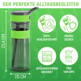 Boddels Een Drinking Bottle 600 ml – Your Water Bottle for Every day, green, 600 ml