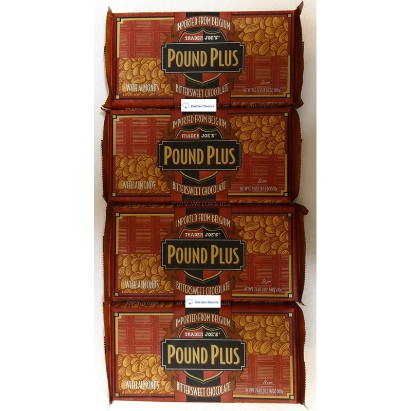 Trader Joes Pound Plus Belgium Bittersweet Chocolate with Almonds 17.6oz
