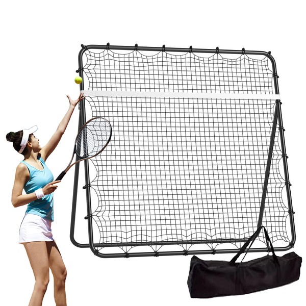 6.5 x 6.5 ft, Steel Tennis Practice Rebounding Net, Solo
