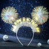 Uranian Light Up Happy Birthday Headbands Led Glitter White Pompom