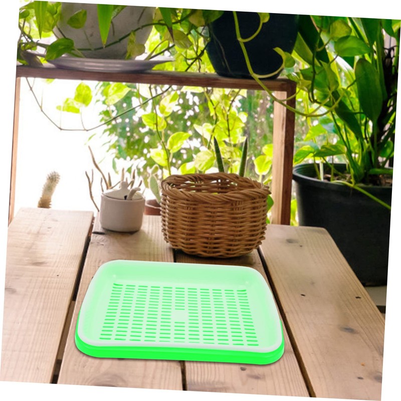 Kisangel 1set Multi-Functional Sprout Trays Wheatgrass Storage Trays Vegetable Starter