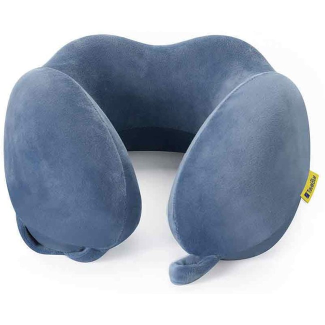 TRAVEL BLUE Tranquility Travel Accessory for Relaxing Comfort with Neck Support & Shoulder Support Memory Foam Pain Relief for Flights and Car Rides Essential Travel Pillow for Adults Blue