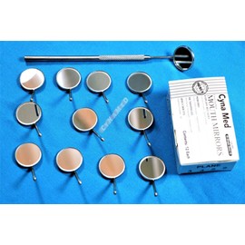 New Premium 12 x Dental Mouth Mirror Heads Cone Socket #5 Plain + 1 Free Handle