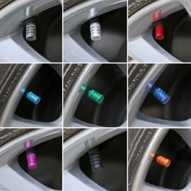 4-Piece Valve Cap Set for Bicycle and Car Tires Cover Silver 4pcs GD00024 100ea